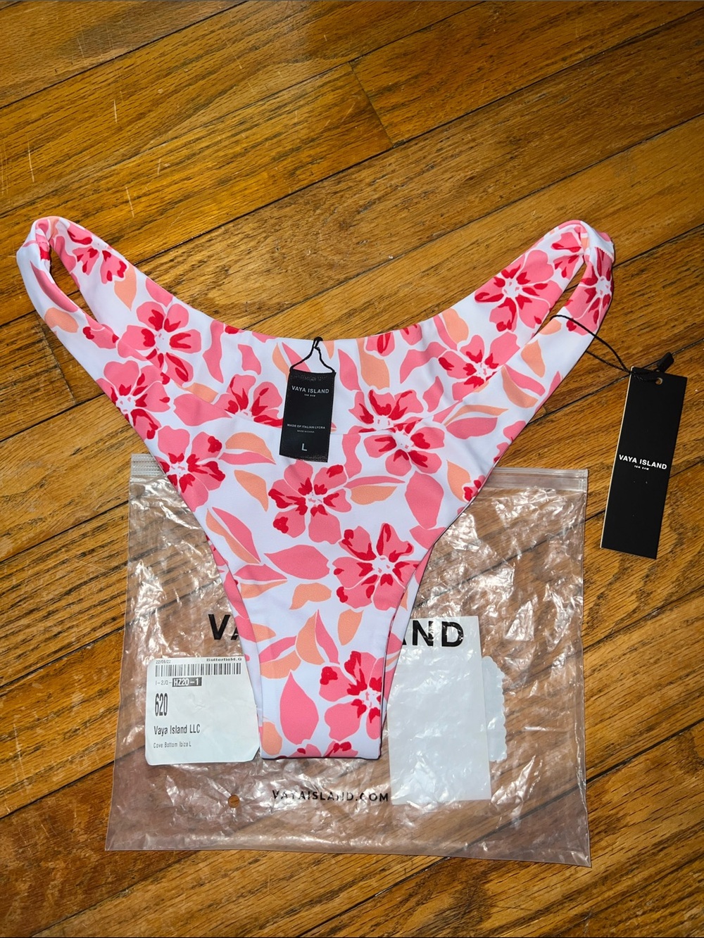 Vaya Island Pink Floral High-Cut Bikini Bottom